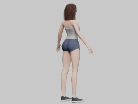 Beautiful Basic girl V28280 3D Model