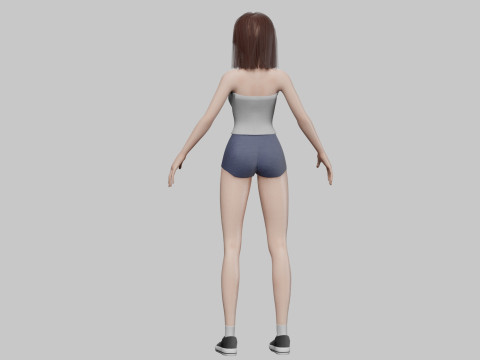 Beautiful Basic girl V28280 3D Model