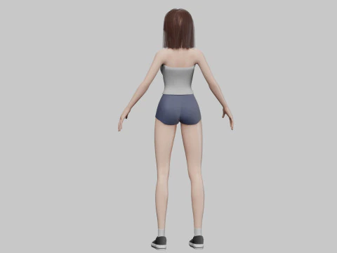 Beautiful Basic girl V28280 3D Model