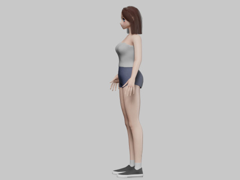 Beautiful Basic girl V28280 3D Model