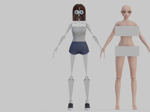 Beautiful Basic girl V28280 3D Model