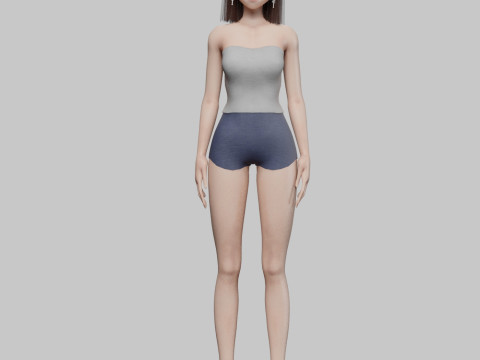 Beautiful Basic girl V28280 3D Model