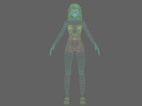 Beautiful Basic girl V28280 3D Model