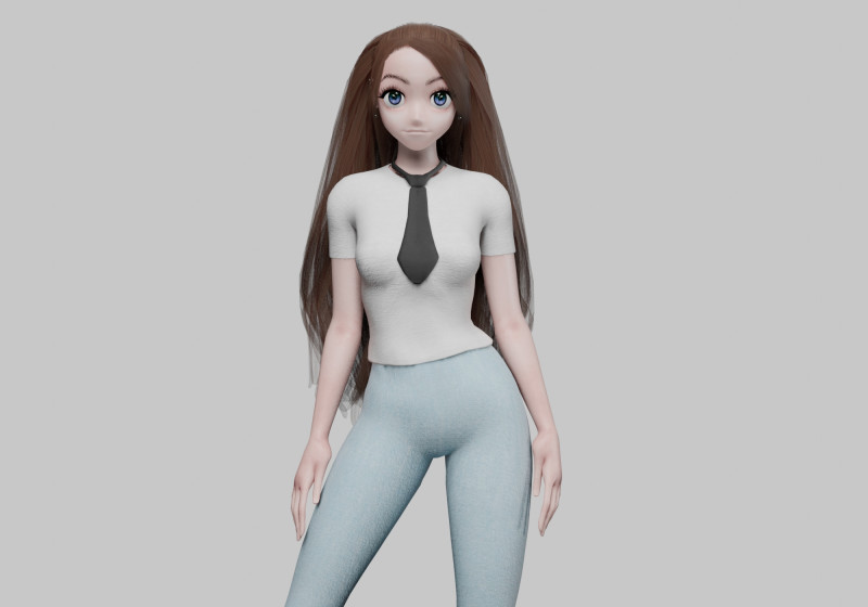 Beautiful cute girl V29034 3D Model .c4d .max .obj .3ds .fbx .stl .blend 