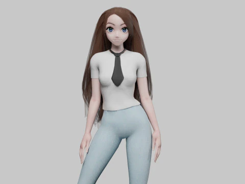 Beautiful cute girl V29034 3D Model