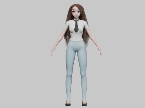 Beautiful cute girl V29034 3D Model