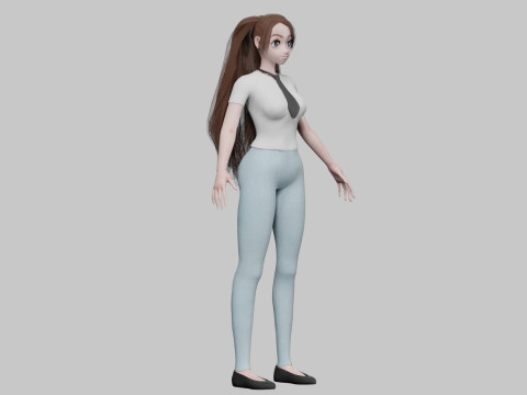 Beautiful cute girl V29034 3D Model