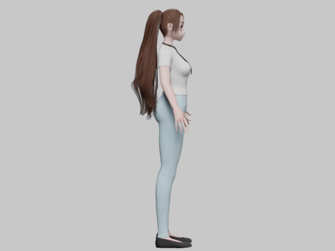 Beautiful cute girl V29034 3D Model