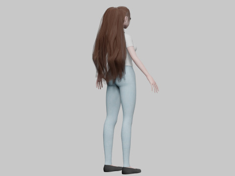 Beautiful cute girl V29034 3D Model