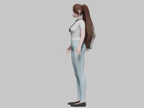 Beautiful cute girl V29034 3D Model