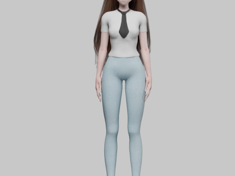 Beautiful cute girl V29034 3D Model