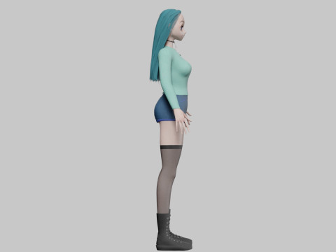 Cartoon anime girl V35884 3D Model