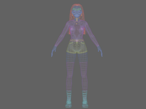 Cartoon anime girl V35884 3D Model