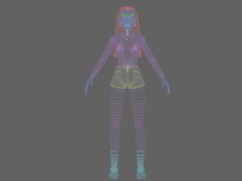 कार्टून एनीमे लड़की V35884 3D मॉडल