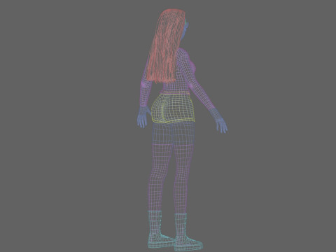 Cartoon anime girl V35884 3D Model