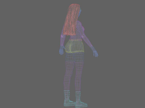 कार्टून एनीमे लड़की V35884 3D मॉडल