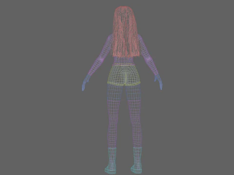 कार्टून एनीमे लड़की V35884 3D मॉडल