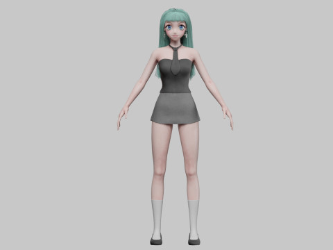 Cartoon cute girl V31833 3D Model
