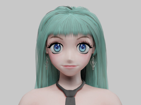 Cartoon cute girl V31833 3D Model