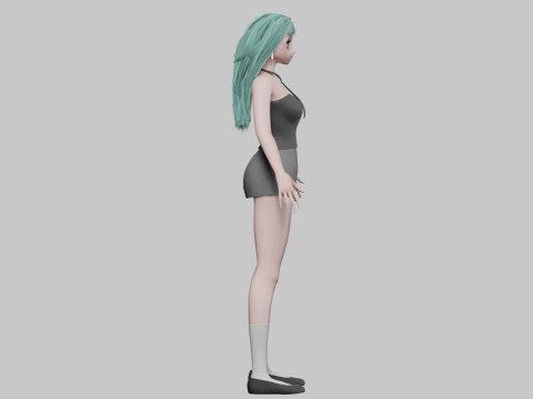 Cartoon cute girl V31833 3D Model
