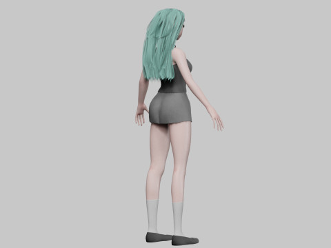 Cartoon cute girl V31833 3D Model