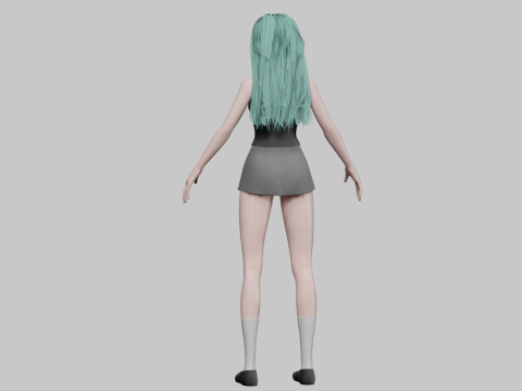 Cartoon cute girl V31833 3D Model