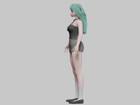 Cartoon cute girl V31833 3D Model