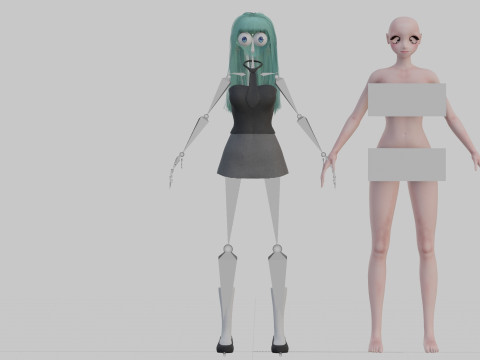 Cartoon cute girl V31833 3D Model