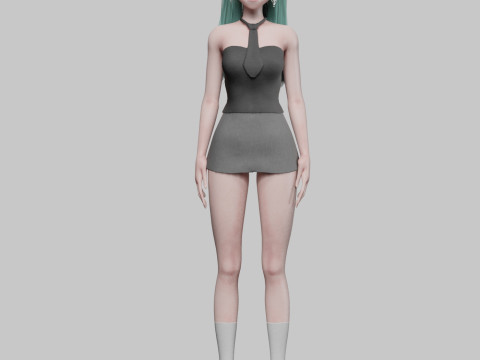 Cartoon cute girl V31833 3D Model
