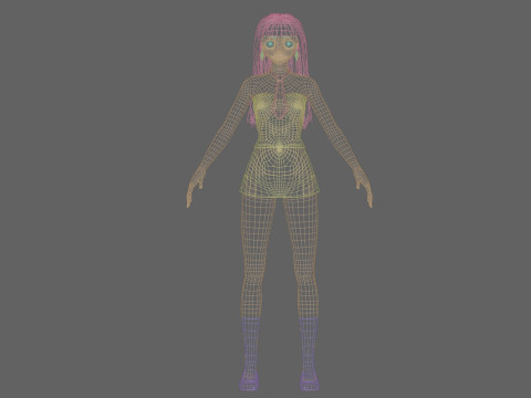 Cartoon cute girl V31833 3D Model