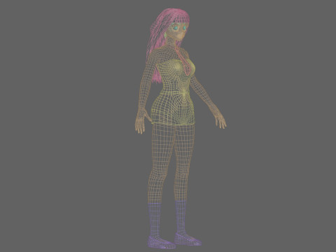 Cartoon cute girl V31833 3D Model