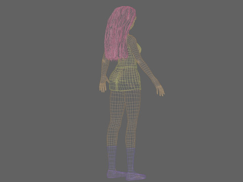 Cartoon cute girl V31833 3D Model