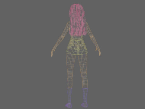 Cartoon cute girl V31833 3D Model