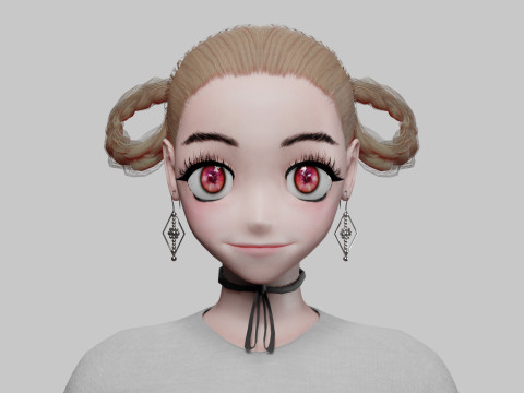 Classic anime girl V27738 3D Модель