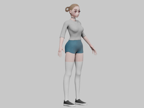 Classic anime girl V27738 3D Модель
