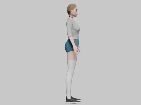 Classic anime girl V27738 3D Модель