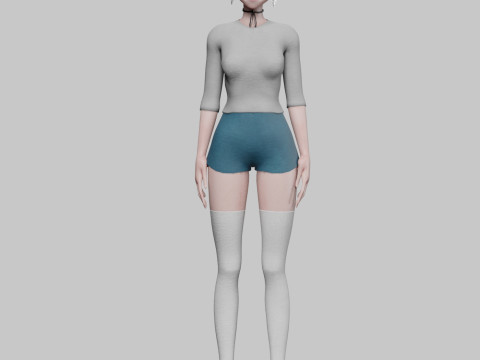 Classic anime girl V27738 3D Модель