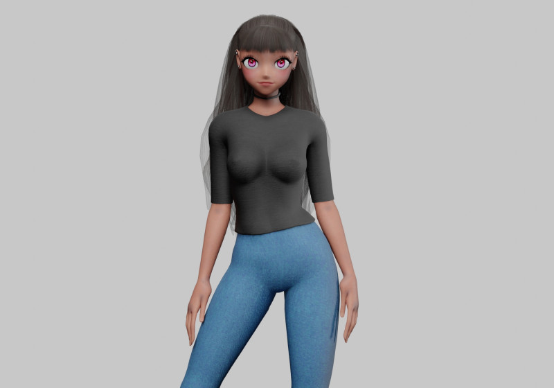 Classic Basic girl V28337 Model 3D .c4d .max .obj .3ds .fbx .stl .blend 