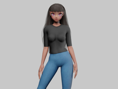 Classic Basic girl V28337 3D Model