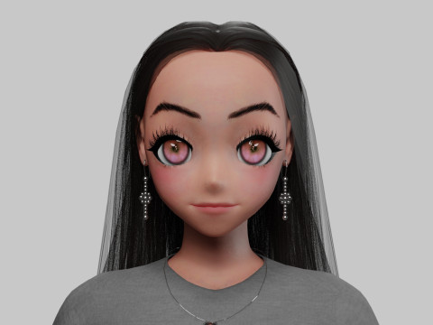 Classic cute girl V35343 Modello 3D