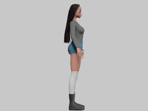 Classic cute girl V35343 Modello 3D