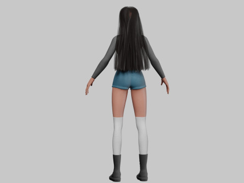 Classic cute girl V35343 Modello 3D