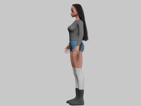 Classic cute girl V35343 Modello 3D