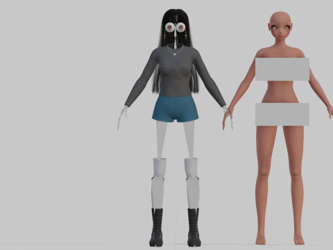 Classic cute girl V35343 Modello 3D