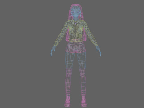 Classic cute girl V35343 Modello 3D
