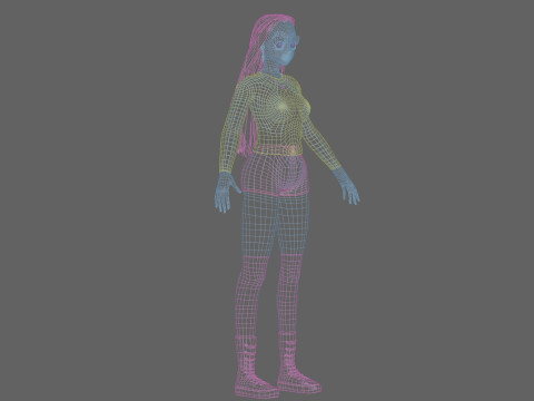 Classic cute girl V35343 Modello 3D