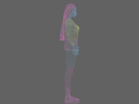 Classic cute girl V35343 Modello 3D