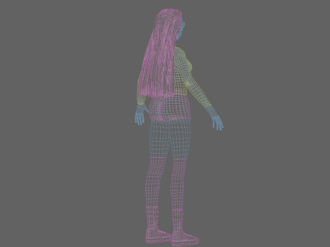 Classic cute girl V35343 Modello 3D
