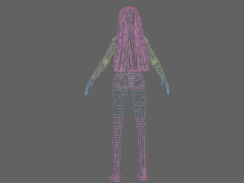Classic cute girl V35343 Modello 3D