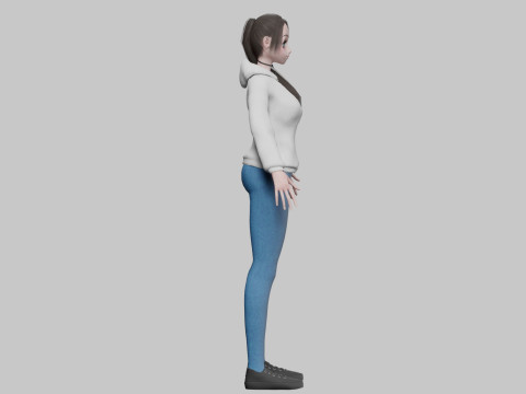 Cool anime girl V27287 Modello 3D